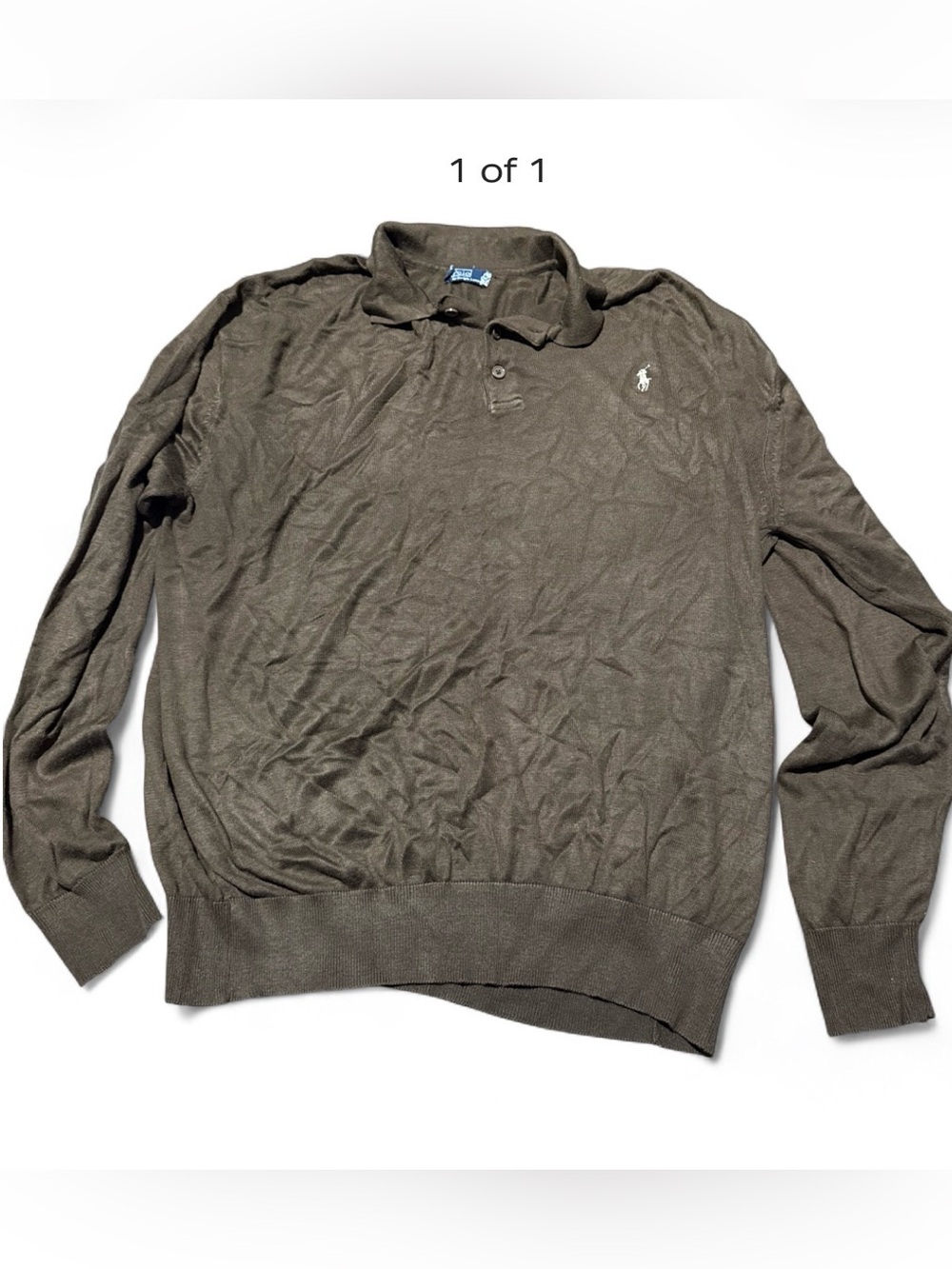 Polo by Ralph Lauren Olive Long Sleeve Polo Sweater